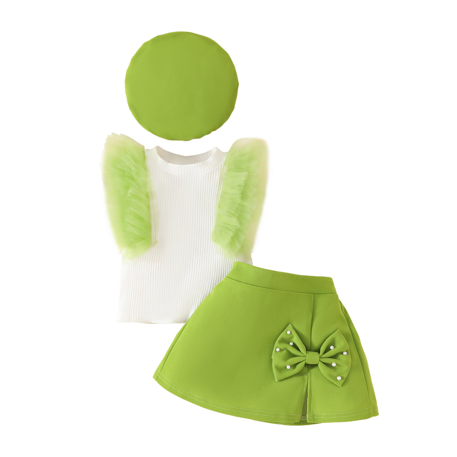 Toddler Girls' Sleeveless Bow Outfit Set