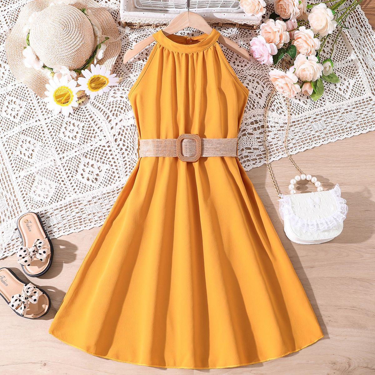 Girls' Sleeveless A-Line Dress