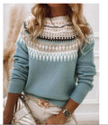 Round-neck pullover sweater