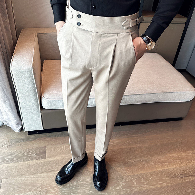 High-waisted slimming trousers