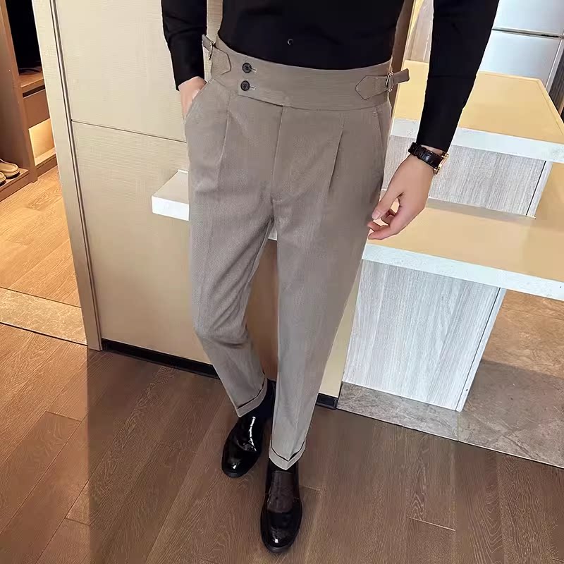 High-waisted slimming trousers