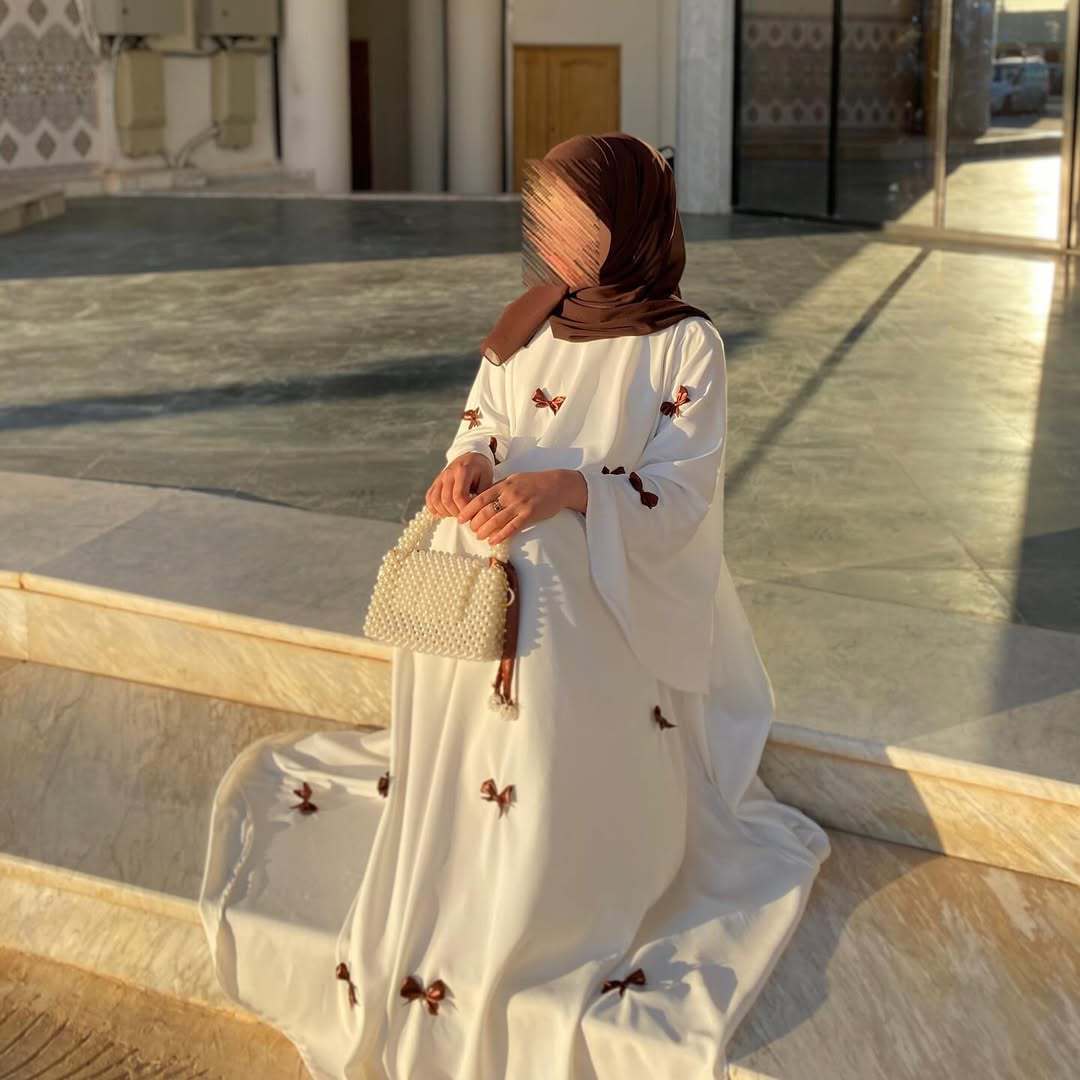 Loose flared sleeve bow long robe dress