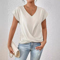 Pure Color V Neck T-Shirt