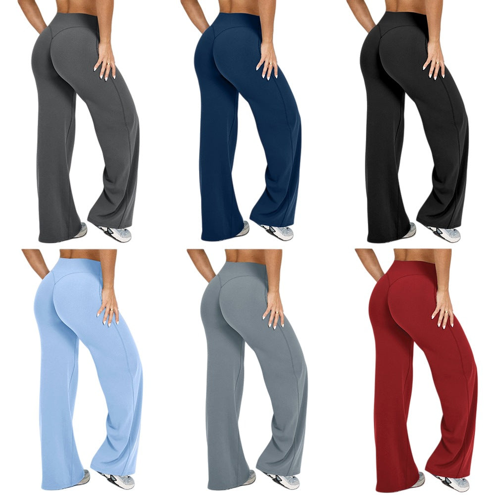 Straight-leg loose high-waist yoga pants