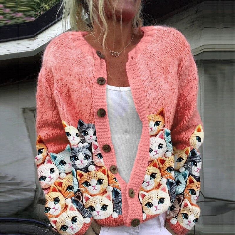 Geometric 3D Print Women's Cardigan