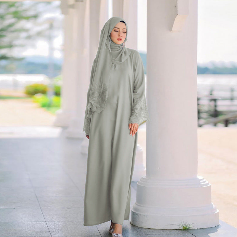 Muslim Women's Long Robe with Headscarf