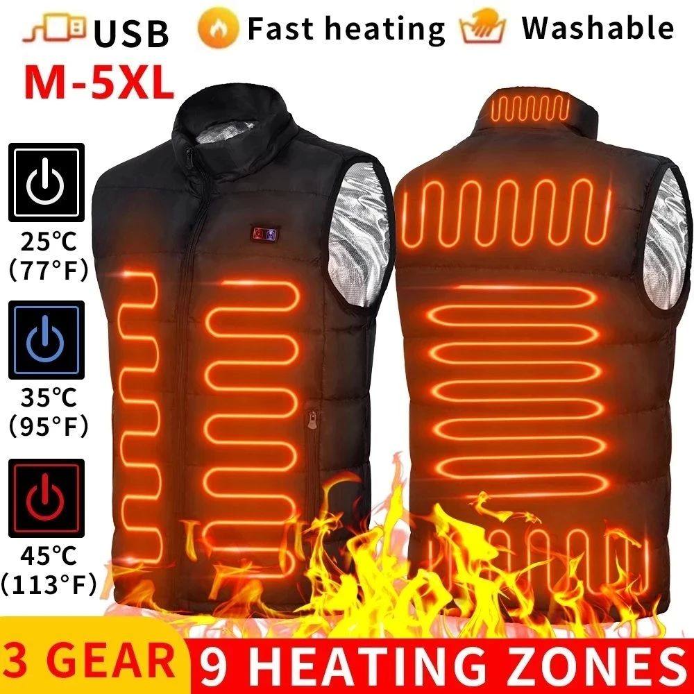 USB Electric Heating Vest with Multiple Warm Zones