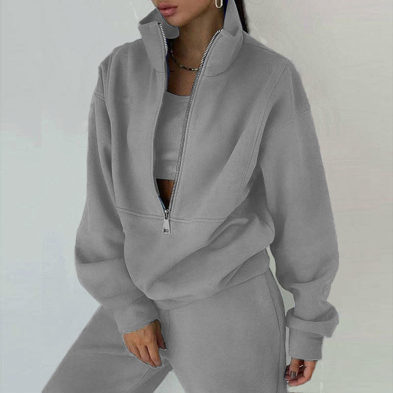 Casual Fashion Suit for Women - Two-Piece Set Sweatshirt and Trousers