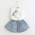 Girls' Sleeveless Top and Plaid Skirt