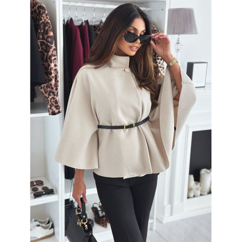 Women's Autumn Winter Woolen A-Line Cape Coat