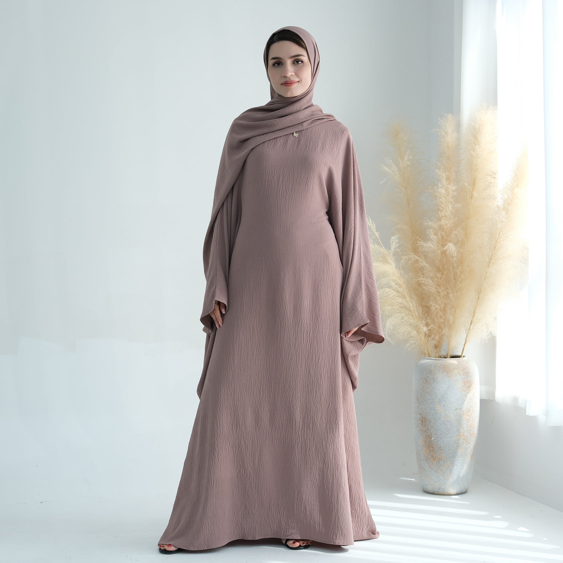 Women's Bat Sleeve Party Dress with Belt