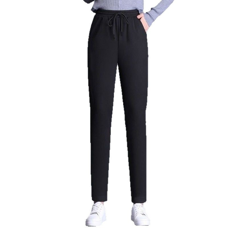 Women's High-Waisted Cotton Straight Casual Pants ? Summer Thin Elastic Trousers
