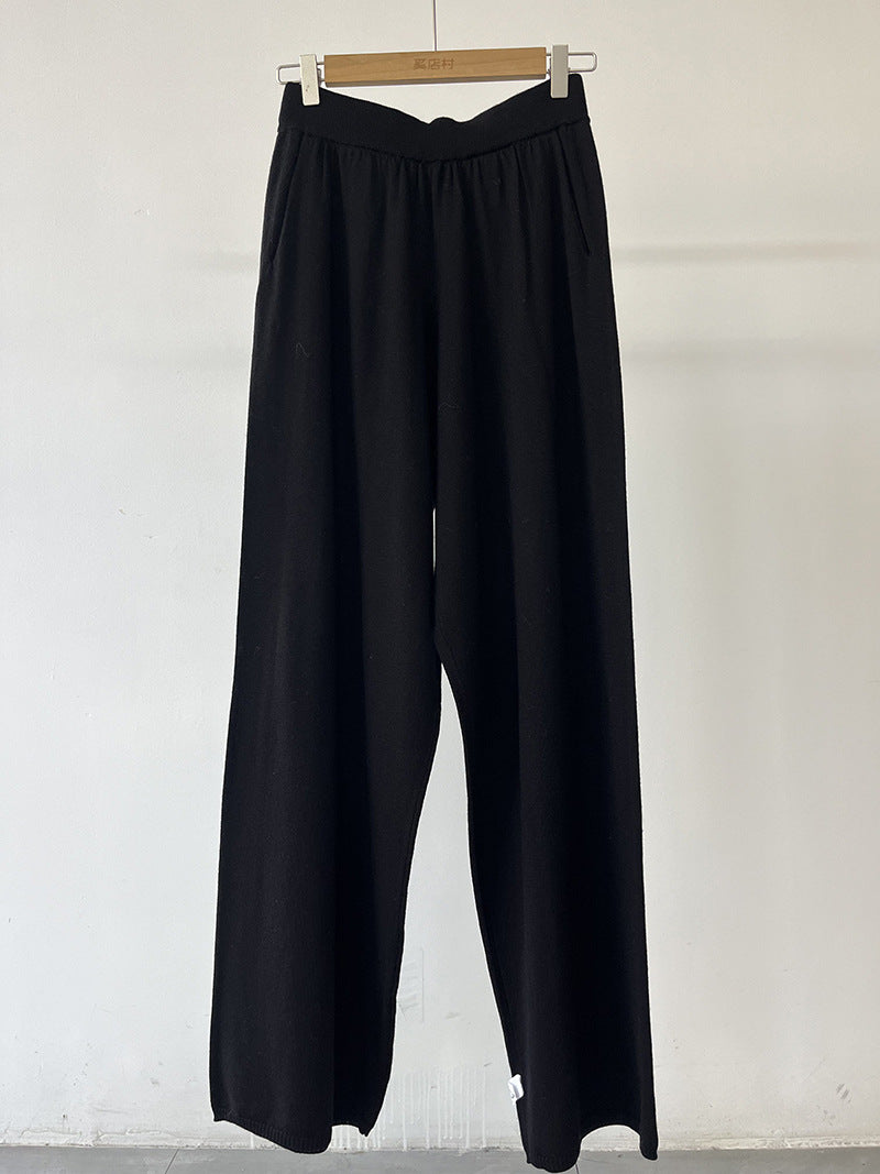 Women's Machine Washable Wool Knit Suit - Three-Piece Set Cardigan, Vest, and Pants