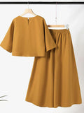 Solid Color Short-sleeved Casual Loose Trousers