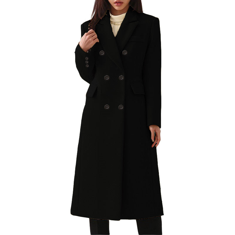 Long Women's Woolen Coat