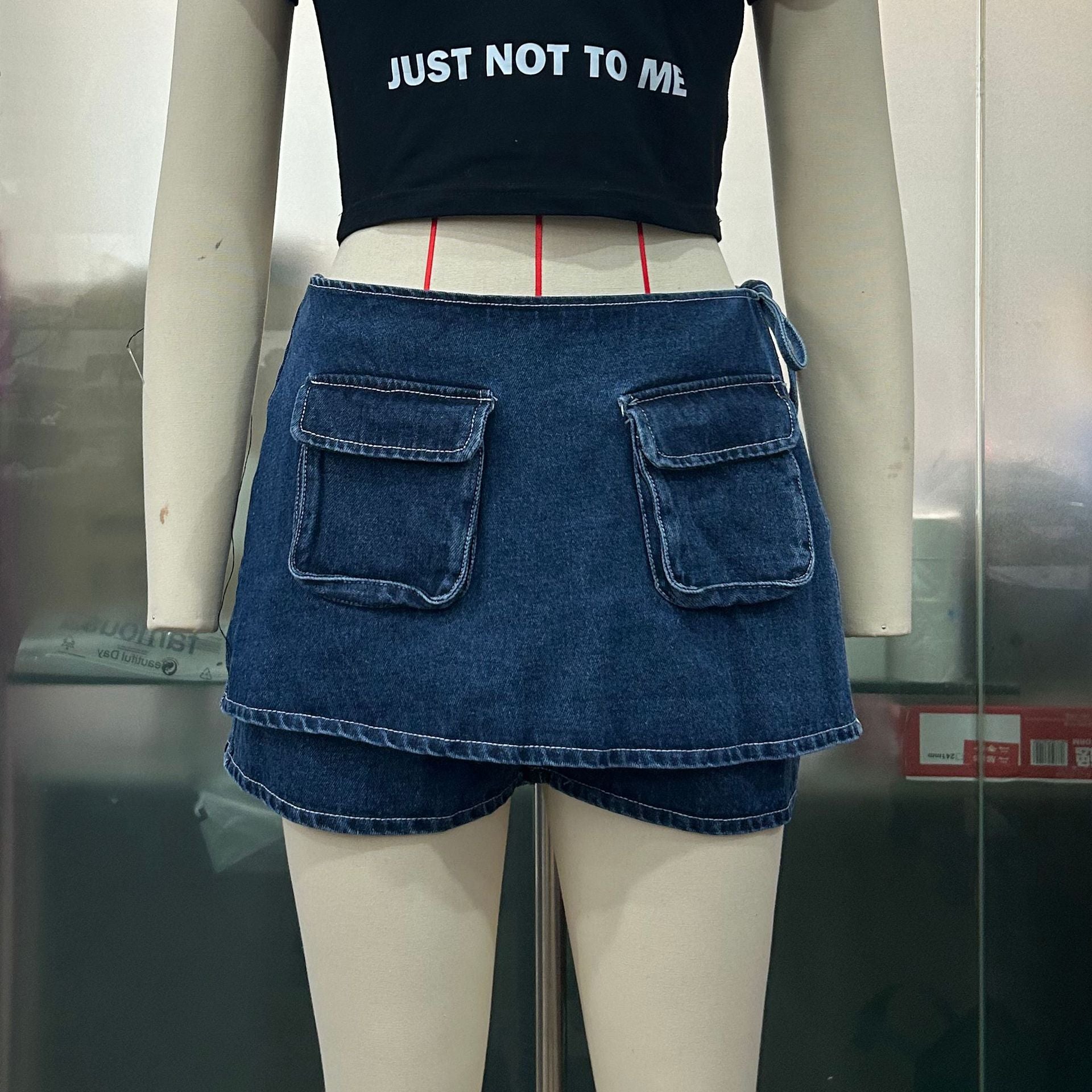 American Retro High Waist Denim Culottes
