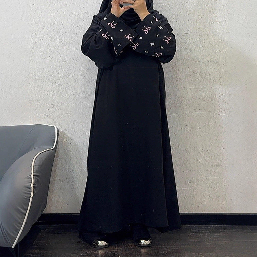 Embroidered floral robe