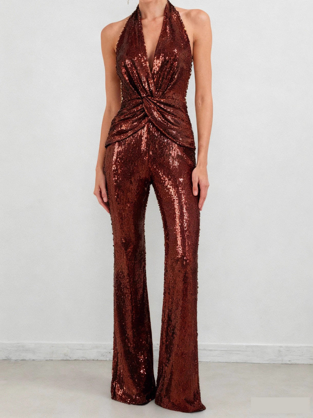 Fashionable sequined jumpsuit for women