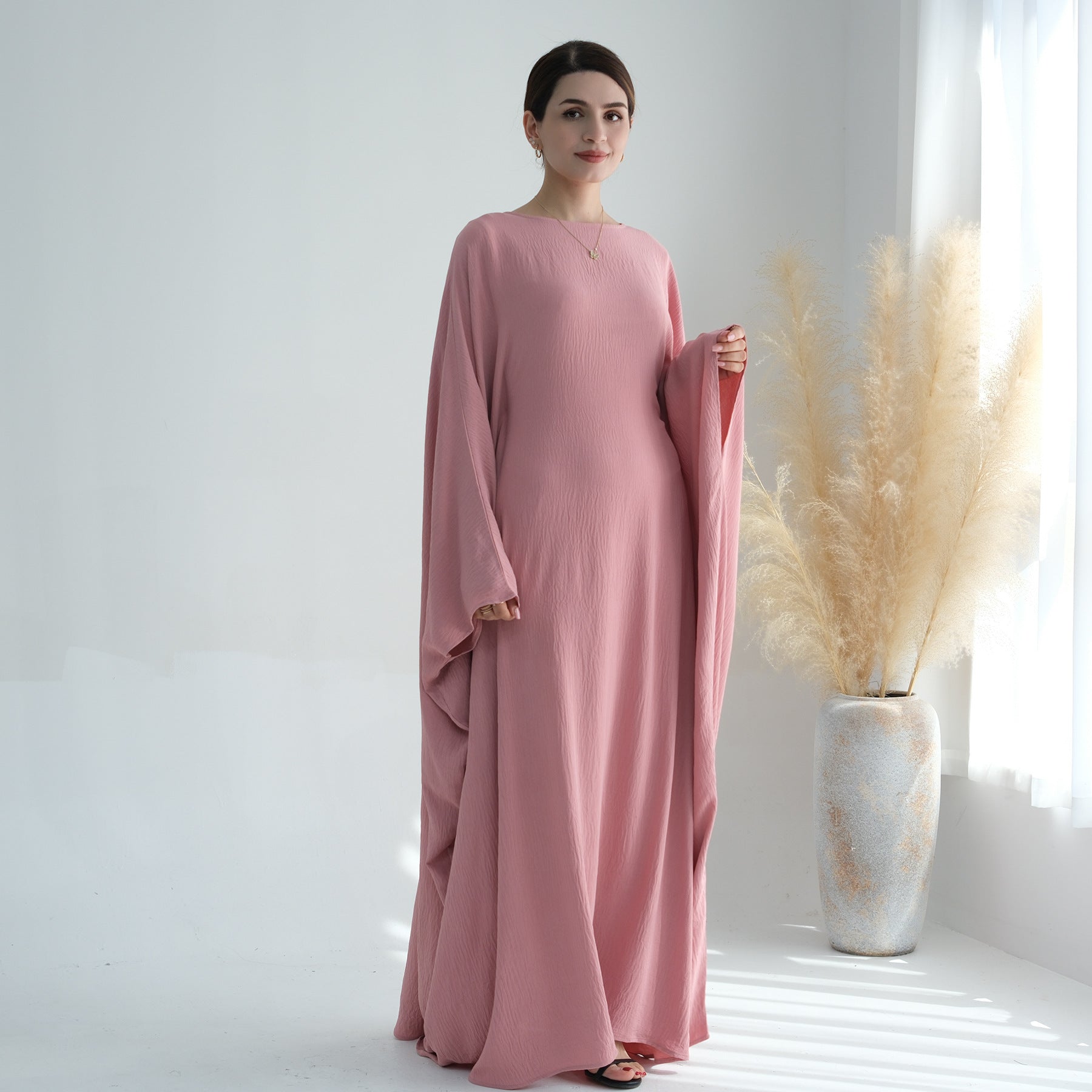 Women's Bat Sleeve Party Dress with Belt