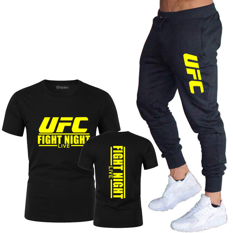 Men's Cotton T-Shirt and Pants Sportswear Set