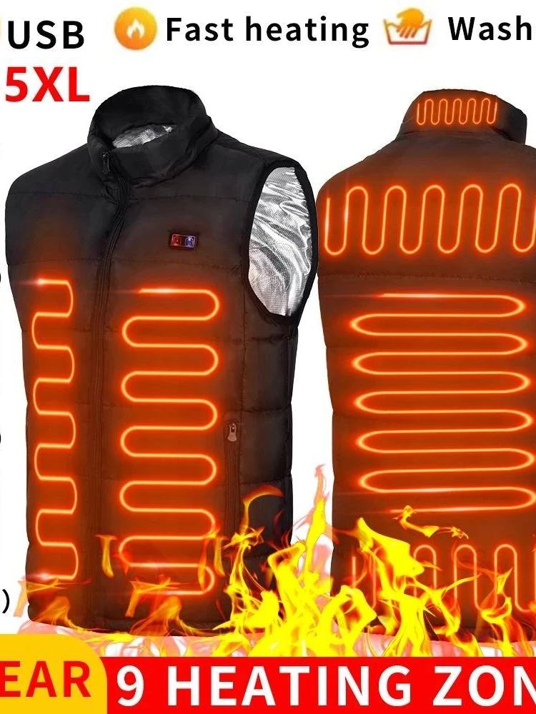 USB Electric Heating Vest with Multiple Warm Zones