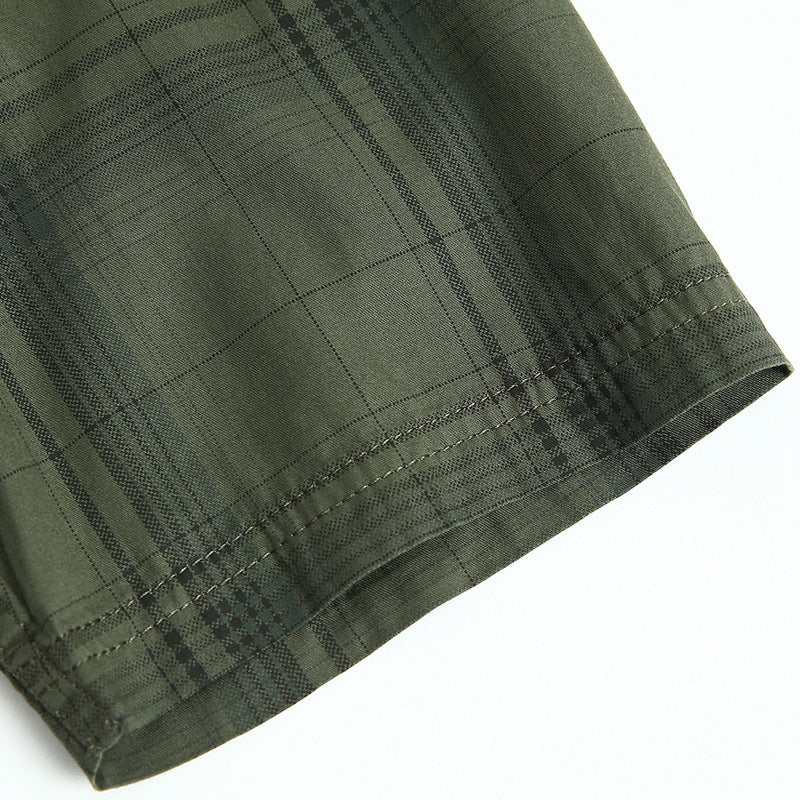 Men's Plaid Short Sleeve Cotton Shirt