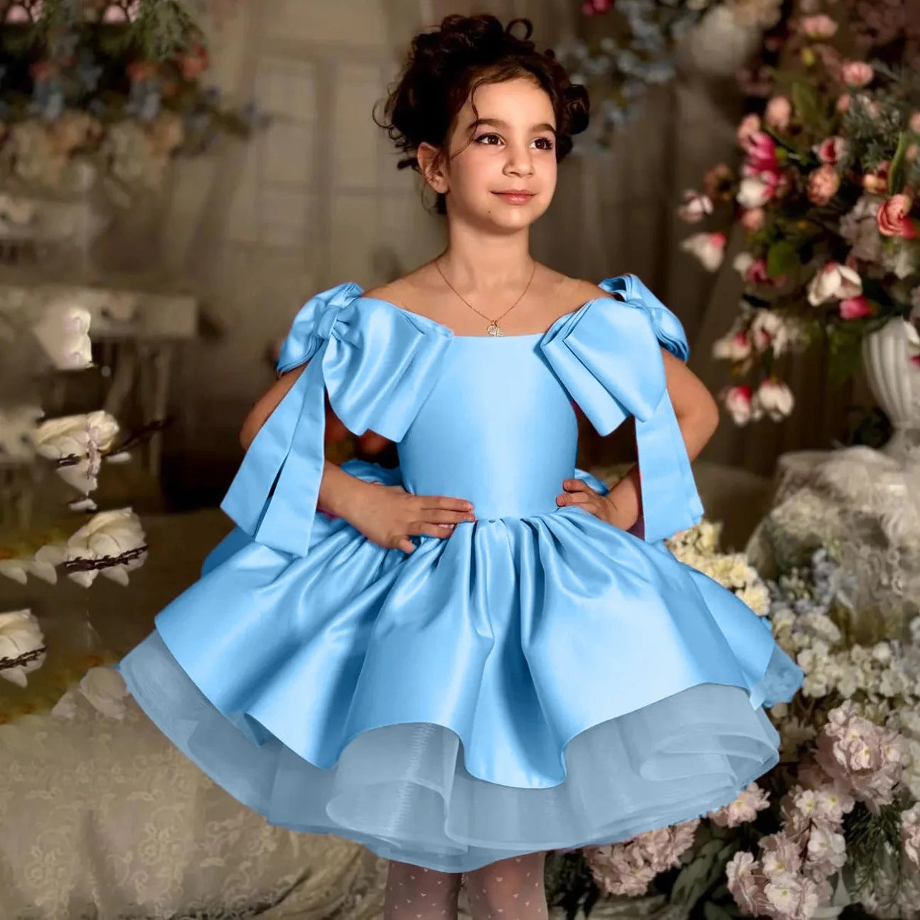 Girl's Princess Puff Sleeve Dress