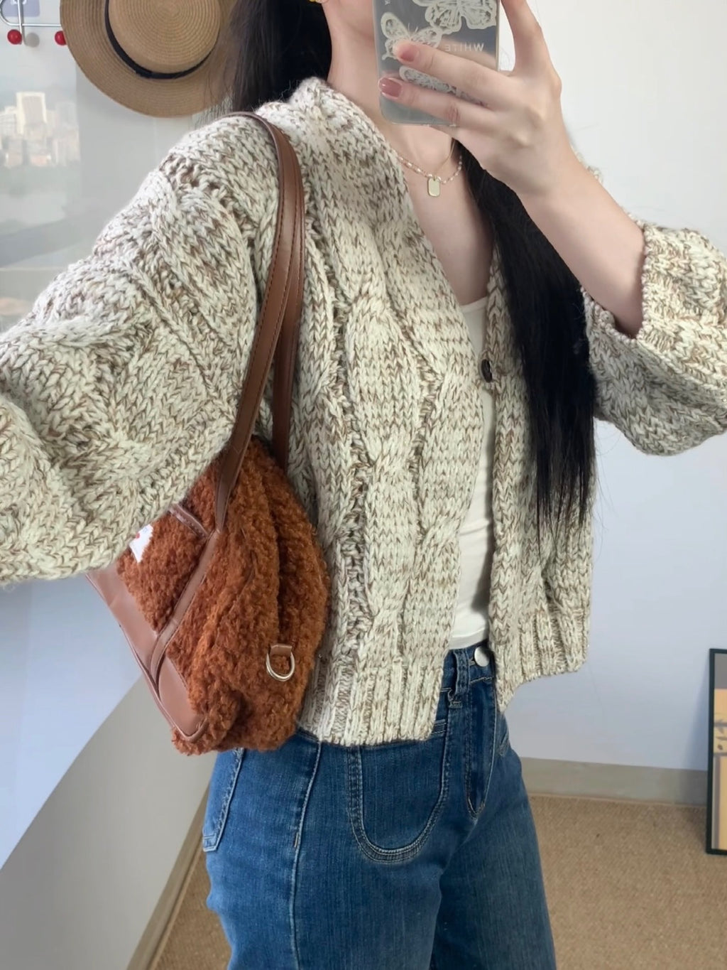 Twist Knitted Cardigan for Women