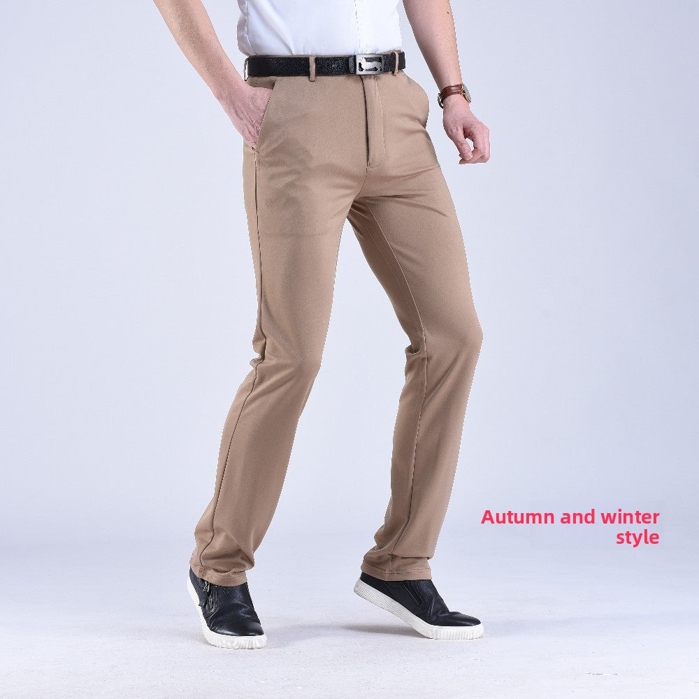 Men's straight-leg suit trousers