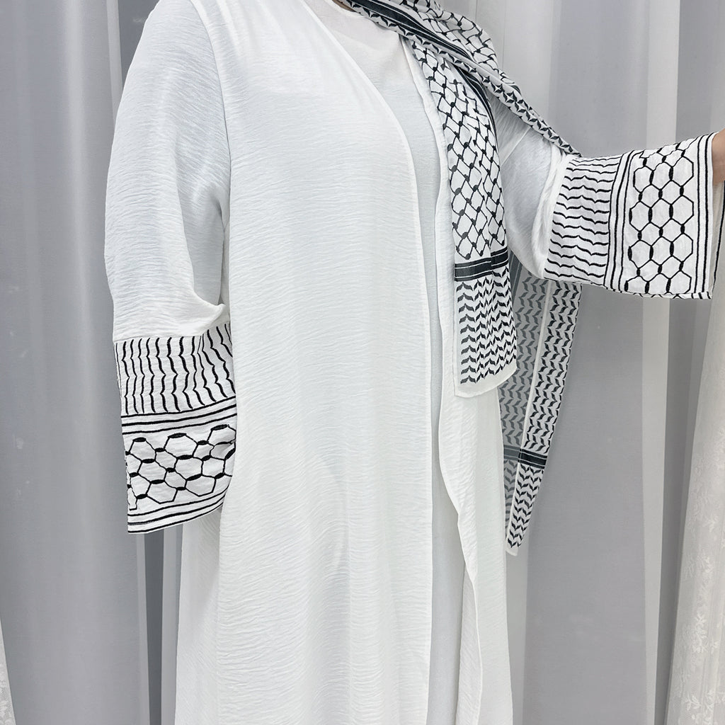 Embroidered tassel cardigan robe