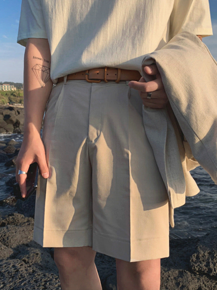 Men's Suit Shorts Comfortable Draped Trousers