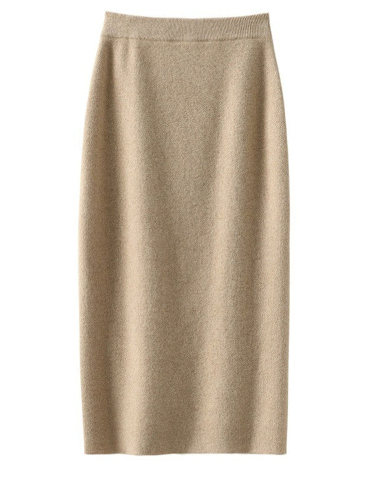 Women's Pure Wool Knit Pencil Skirt