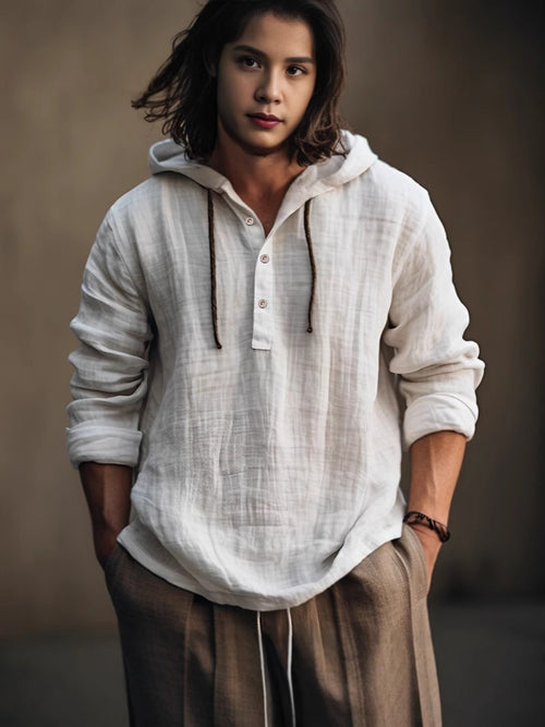 Pullover, hooded collar