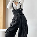 High-Waisted Wide-Leg Denim Overalls