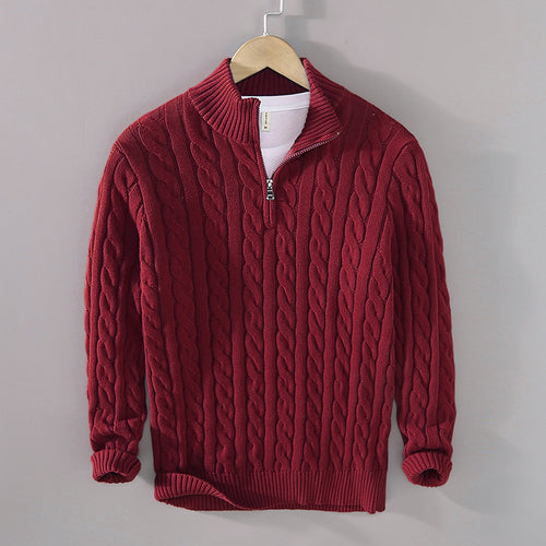 Men's Half Turtleneck Thickened Knitted Sweater