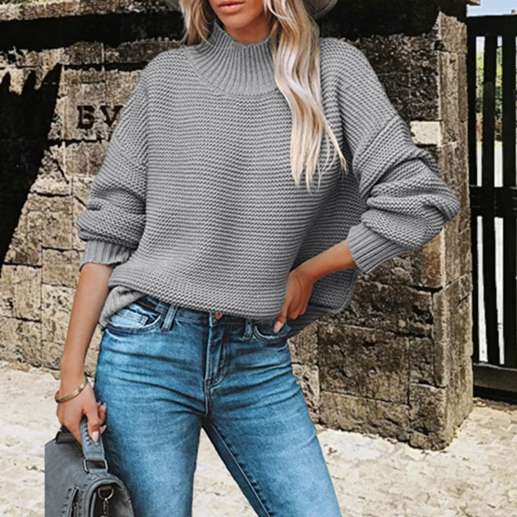 turtleneck sweater loose pullover sweater