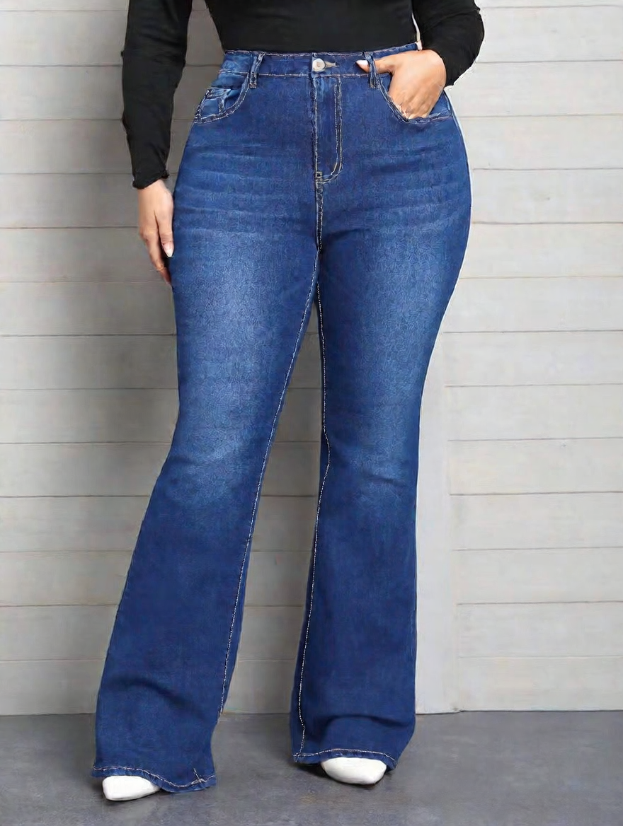 Denim flared jeans