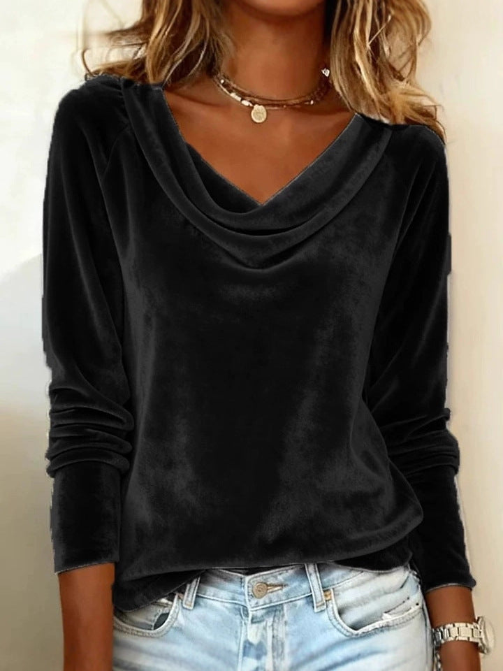 Women's Velvet Swing Neck T-Shirt