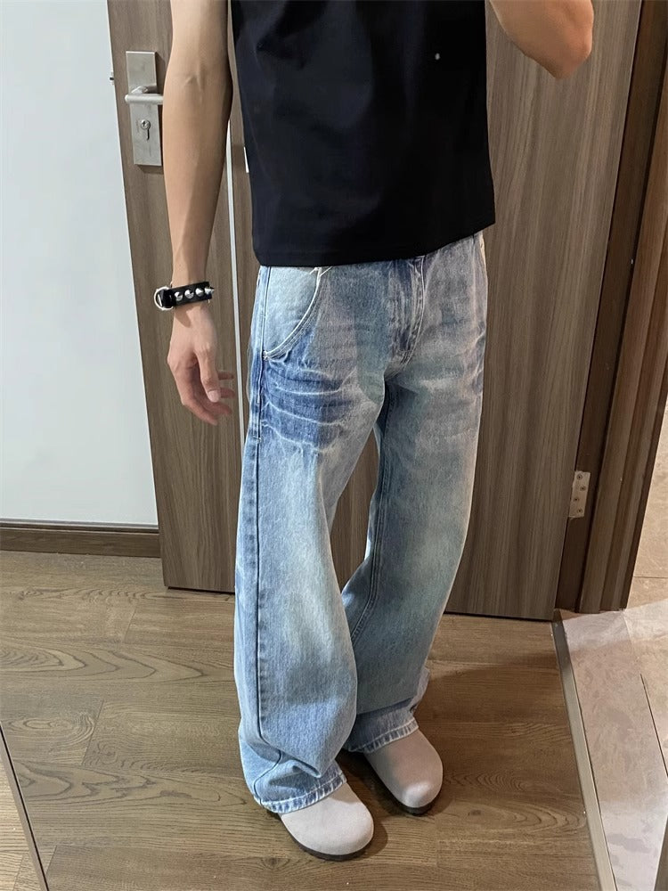 Straight-leg loose wide-leg jeans