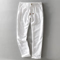 Men's Linen Straight Leg Casual Trousers
