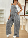 Plaid Maternity Overalls