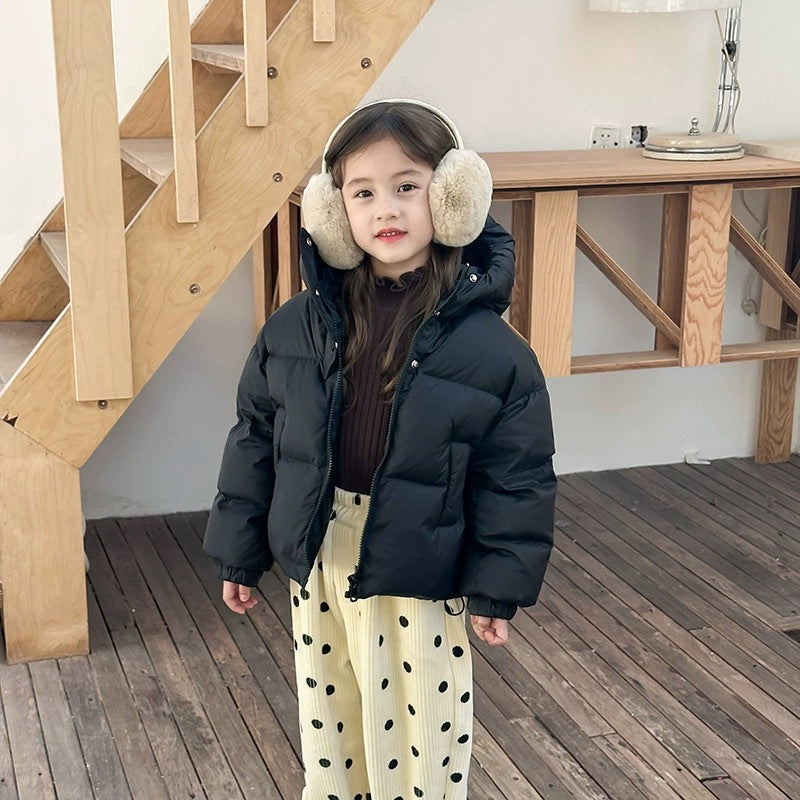 Children's Thickened Winter Cotton Jacket with Hood