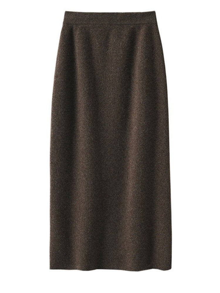 Women's Pure Wool Knit Pencil Skirt