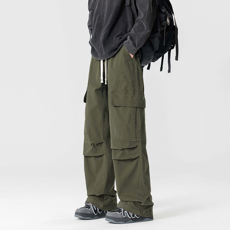 Straight-leg wide-leg casual work trousers