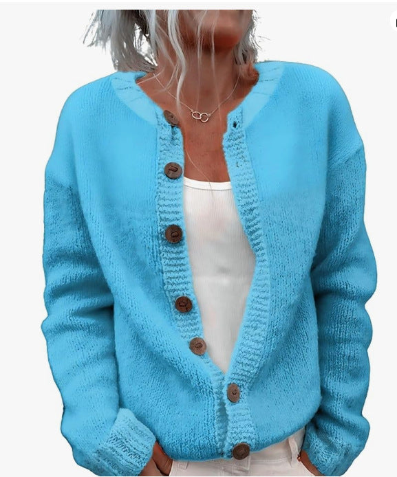 Ethnic Jacquard Knit Cardigan Women Long Sleeve Retro Style