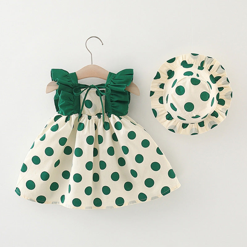 Girls' Floral Summer Dress with Hat