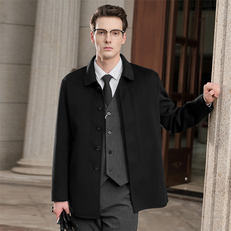 Pure Wool Business Tweed Coat