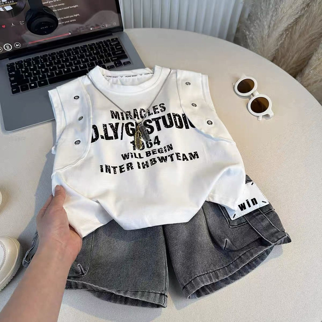 Boys' Summer Corduroy Outfit