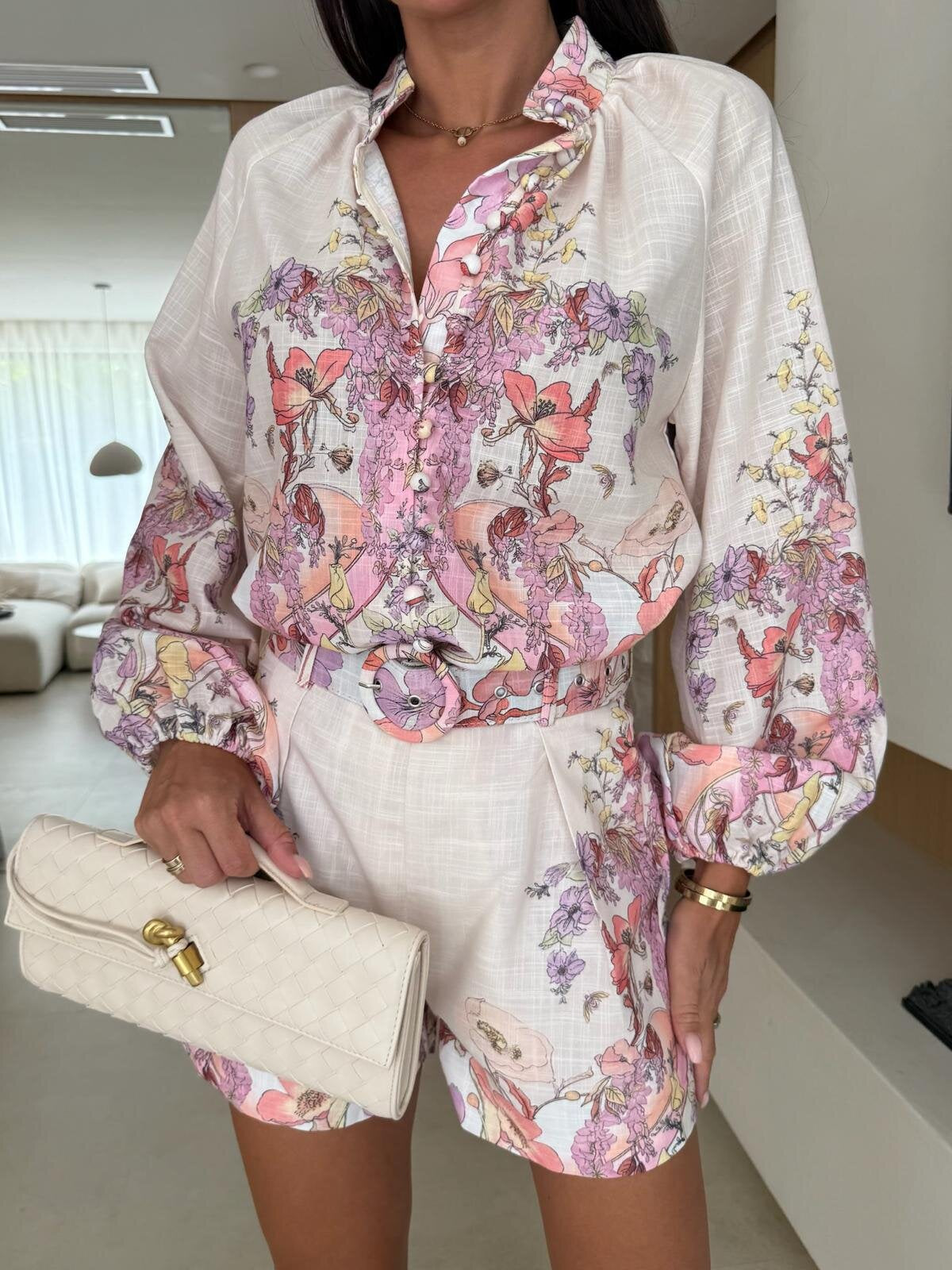 Women's linen casual and elegant set