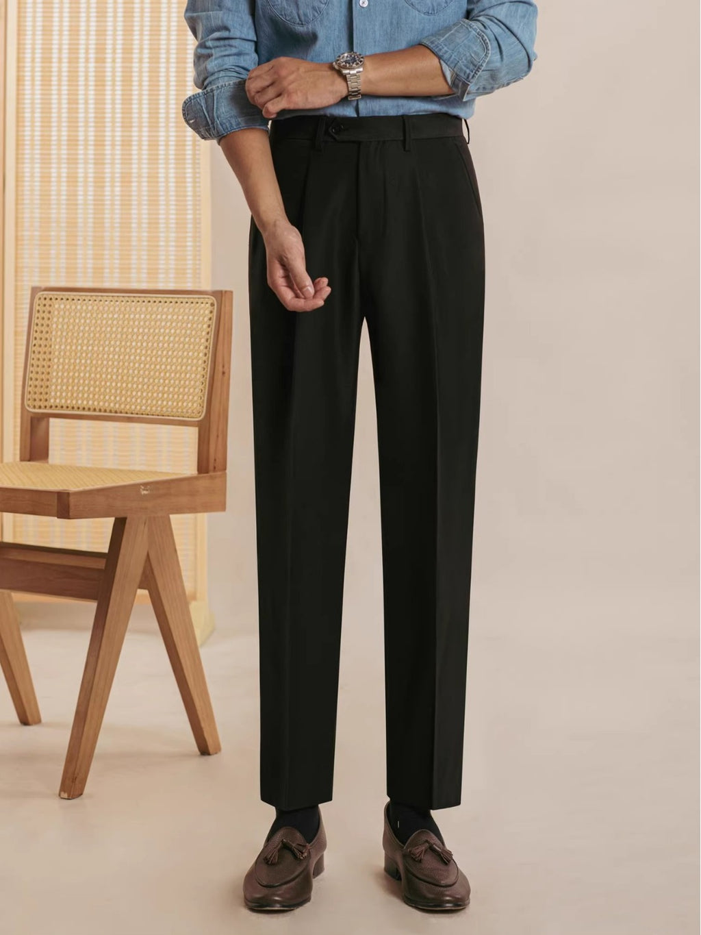 Men's Straight-Leg Dress Trousers